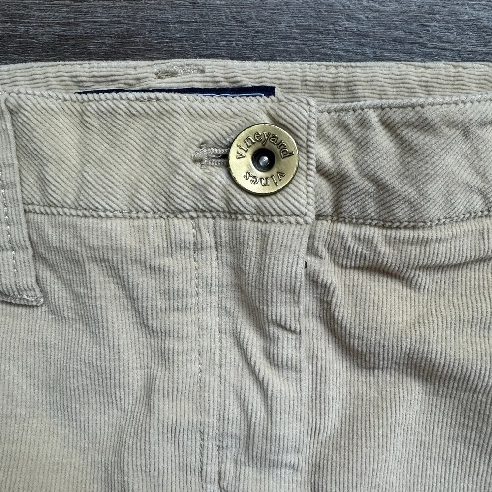 Vineyard Vines Corduroy Skirt Pockets Beige Womens Sz  8 Cotton‎ Spandex Stretch